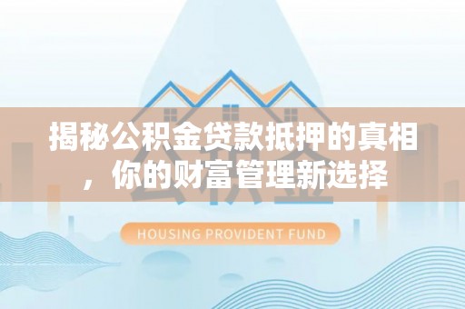 陇川揭秘公积金贷款抵押的真相，你的财富管理新选择