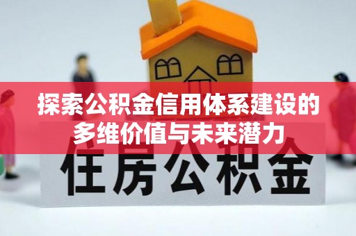 陇川探索公积金信用体系建设的多维价值与未来潜力